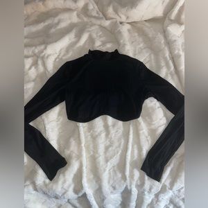 SHEIN long sleeve turtleneck extreme crop top